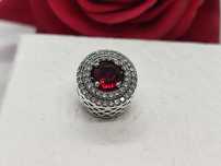 Piękny srebrny charm's do Pandora dwustronny kryształ srebro S925 ALE