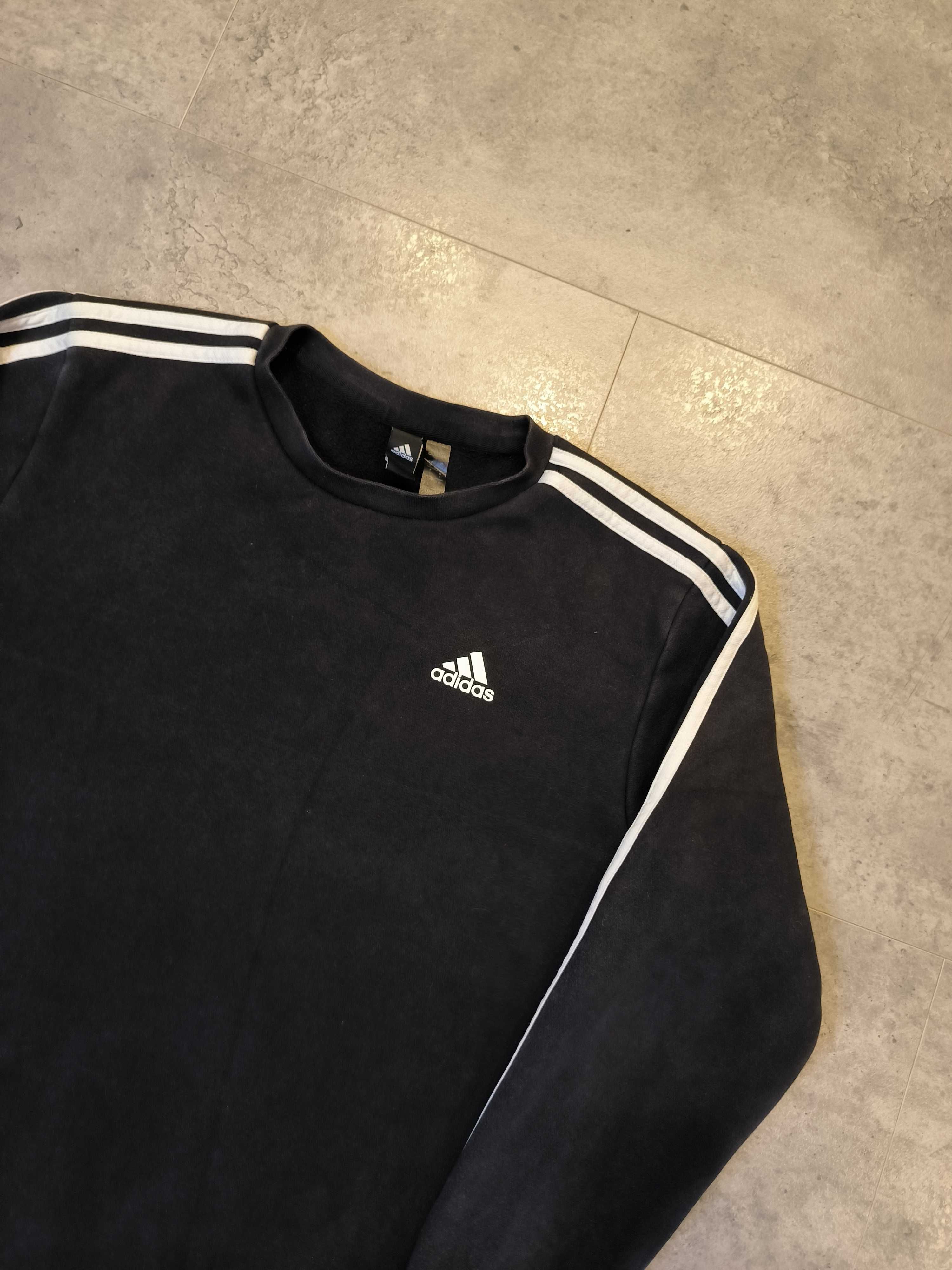 Bluza Adidas Lampasy Małe Logo Czarna