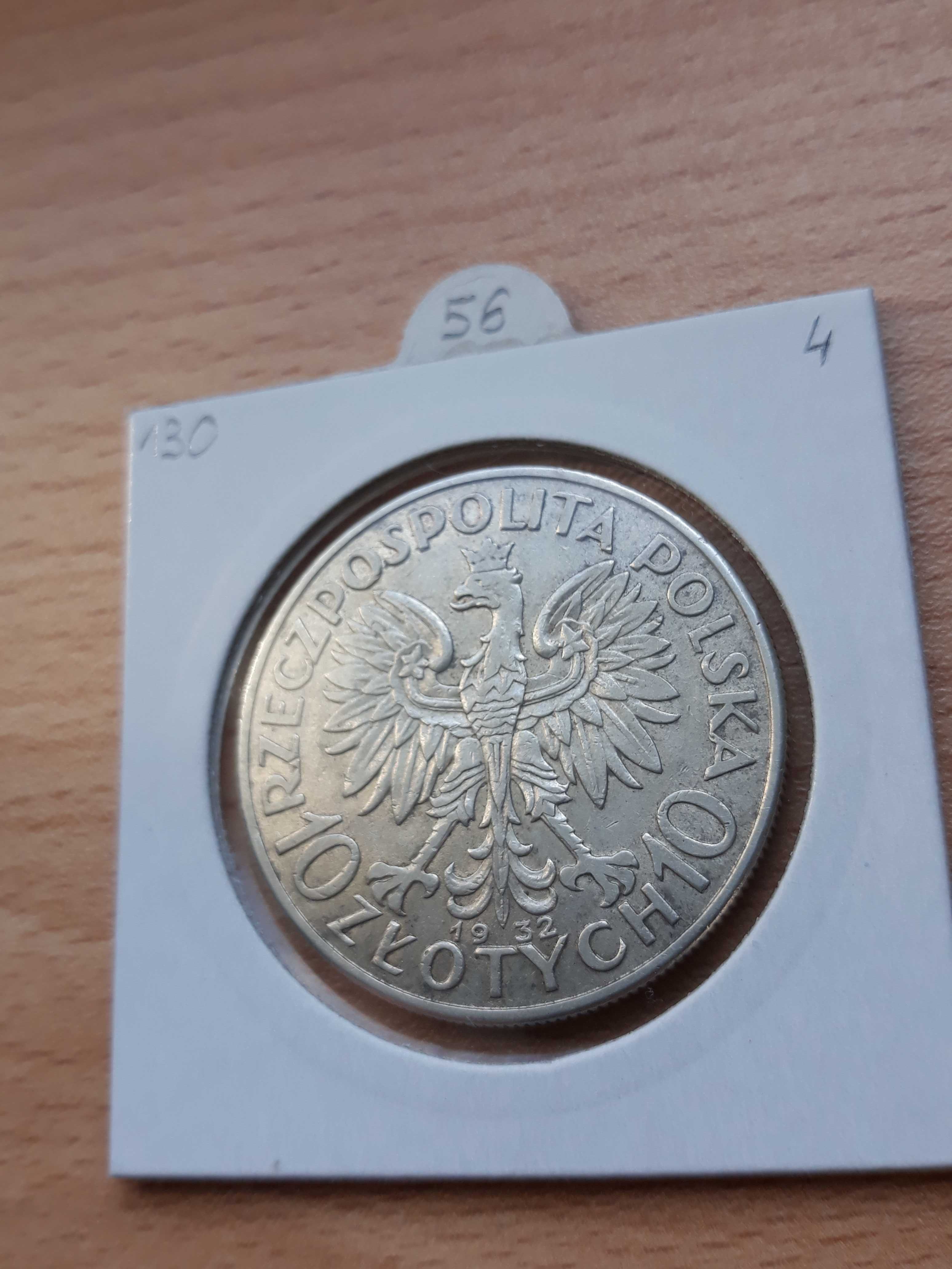 Moneta 10zł Głowa kobiety 1932 b.z.m. srebro monety z 2 RP (nr.56/4)