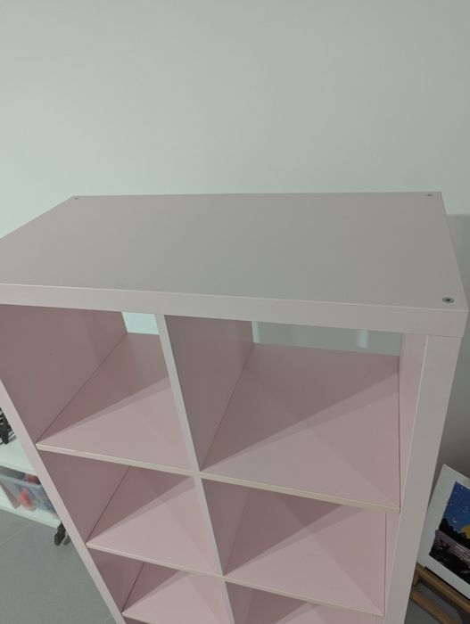 Kallax Ikea, cor de rosa clara, 77x147cm