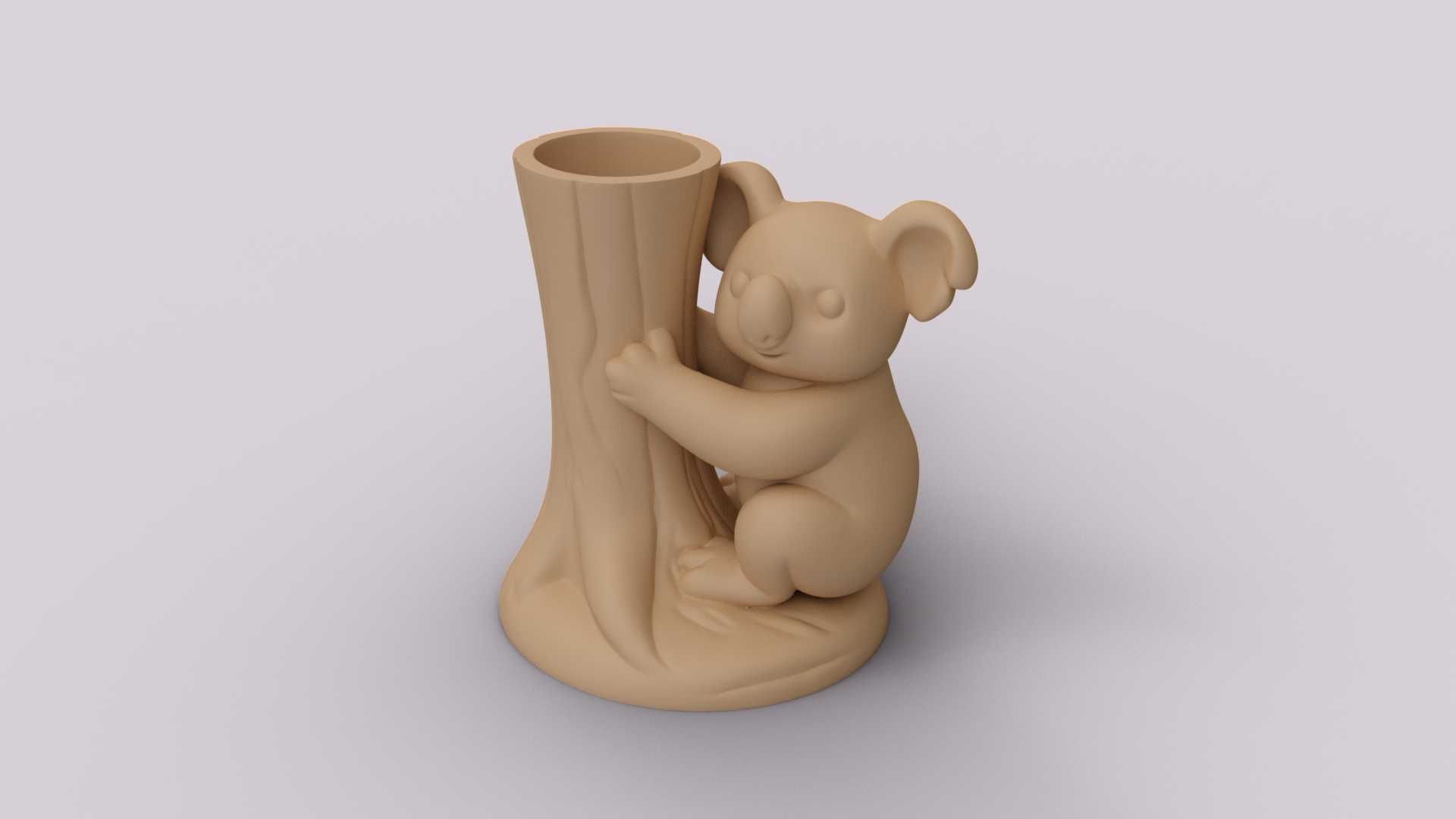 Vaso/Suporte Coala na Árvore 3D | Decoração Austrália Fofa
