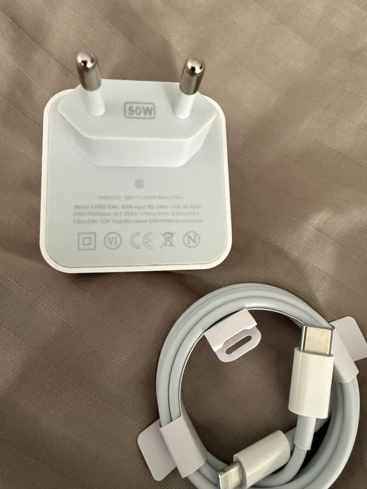 50W перехолник зарядное устройство адаптер Apple кубик блок + провод