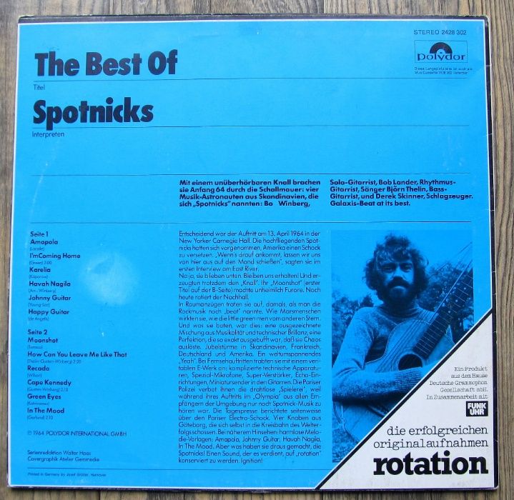 The Spotnicks – The Best Of Spotnicks, winyl 12'', 33 rpm, NM-