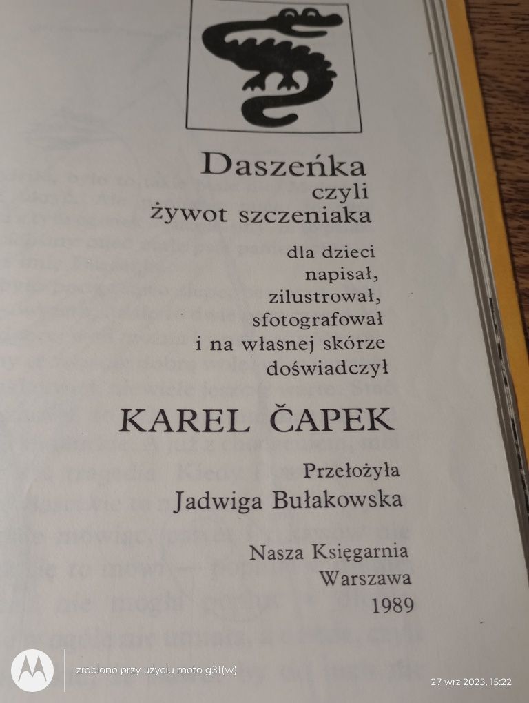 Daszeńka. Czyli żywot szczeniaka. Karel Čapek