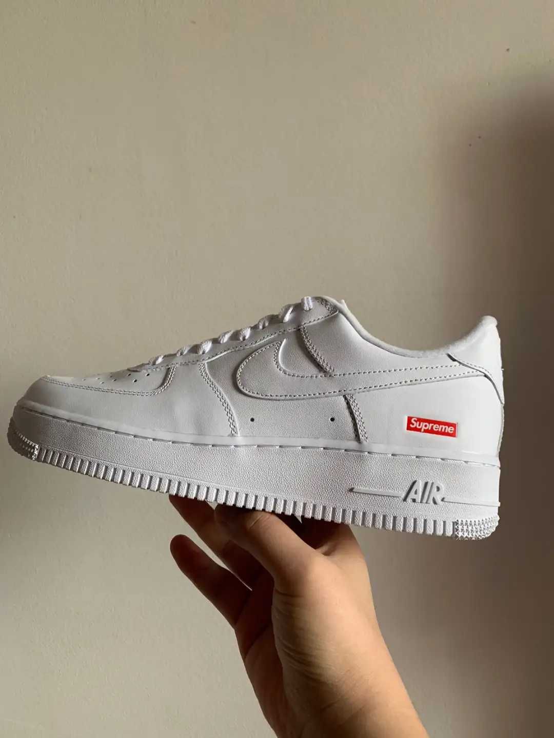 AF1\Powietrze*airDamskieNikeForce1SupremeWhite UnisexTrampki Rozm.44