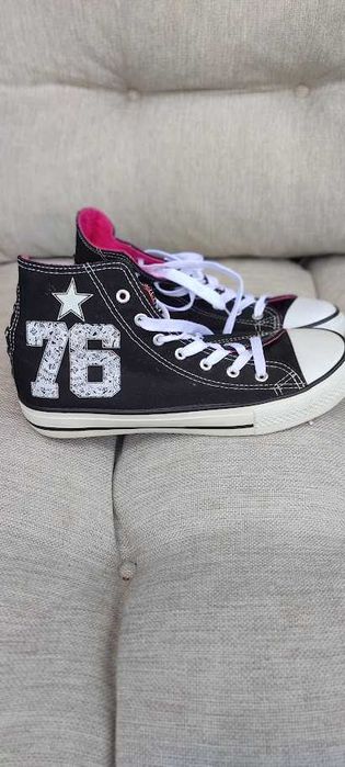 Czarne trampki na koturnie Nylon Red