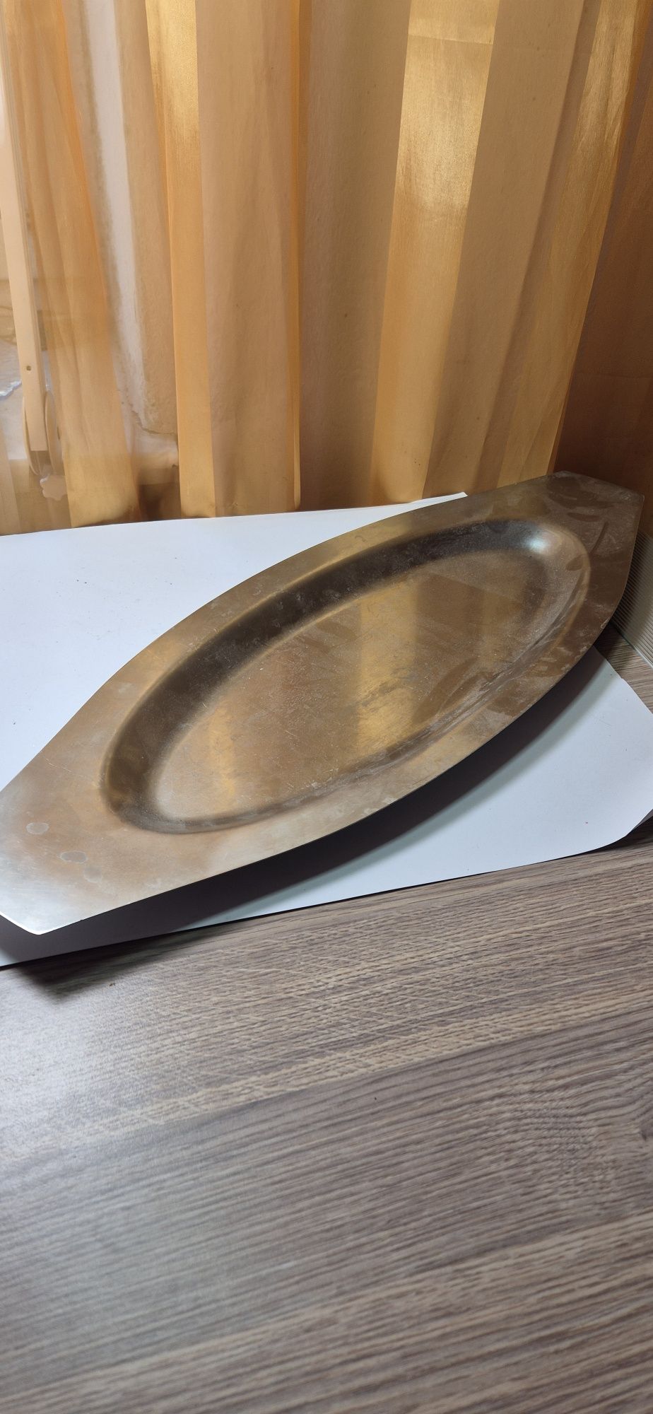 Piękna duża stara taca do serwowania Rostfrei starocia PRL  53x23 cm