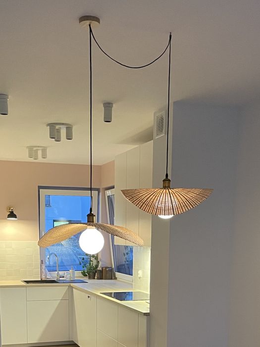 Lampa bambusowa rattanowa sufitowa nad stół