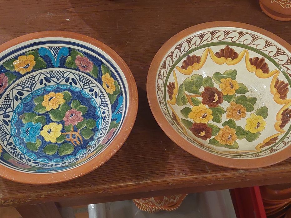 2 taças em barro - pintadas à mão
