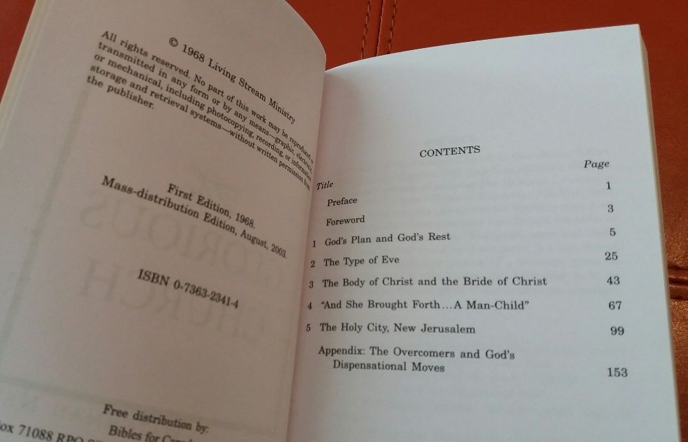 książka book in English The glorious church Watchman Nee