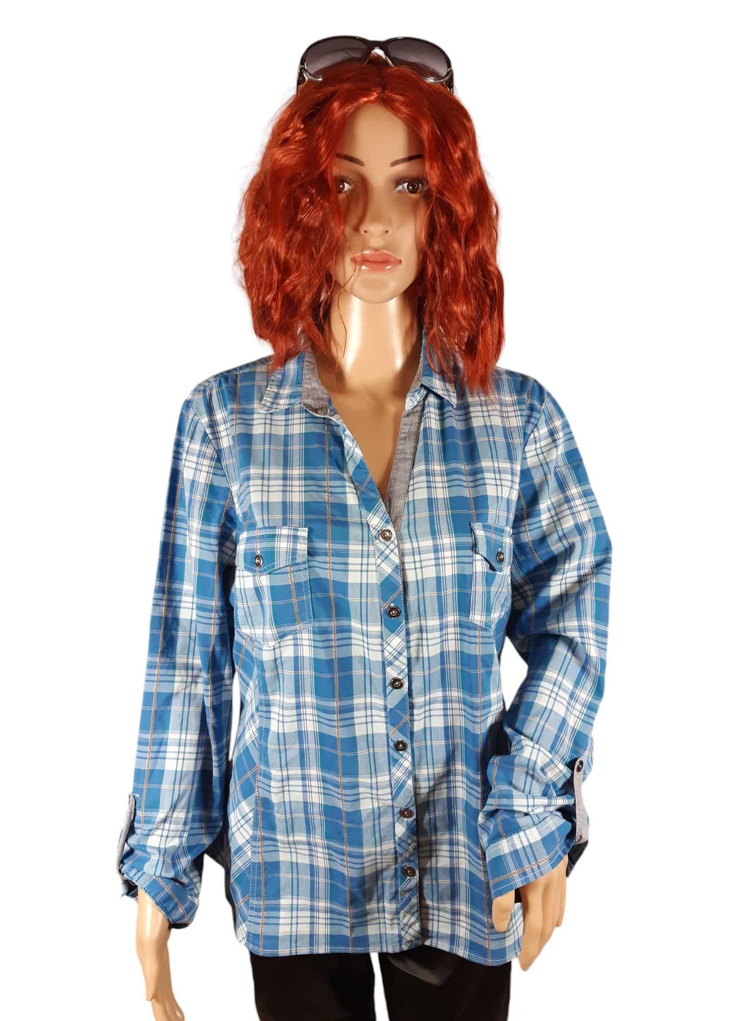 Bluzka koszula damska wzór w kratę 46,XXXL koszula Cassis plus size