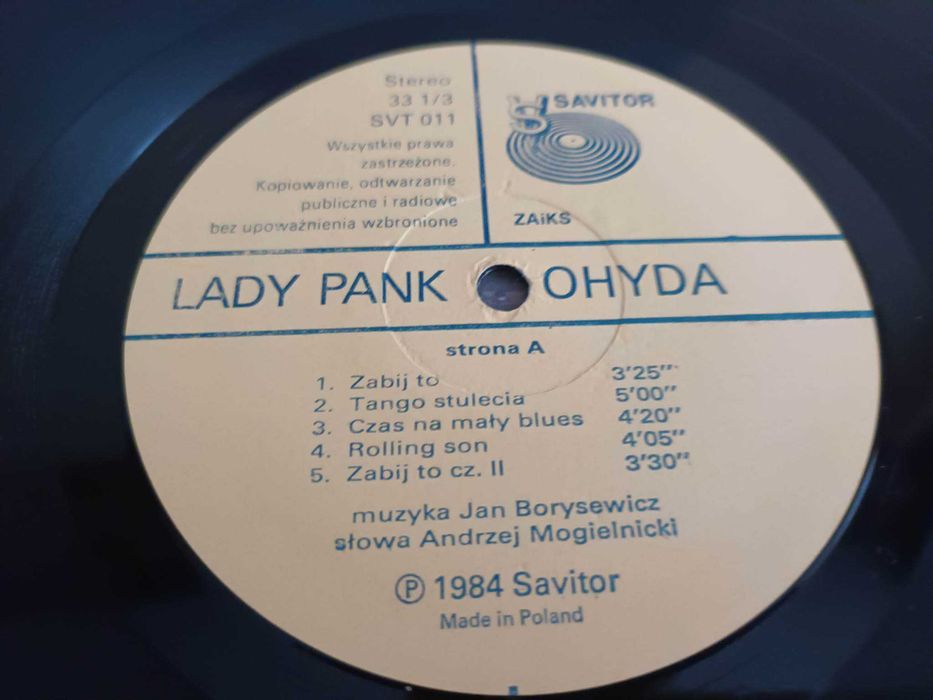 Lady Pank – Ohyda , PŁYTA WINYLOWA 1984