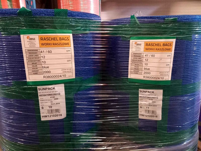 Worek raszlowy na roli Juta 41x60 niebieski 10 kg czyszczenie magazynu