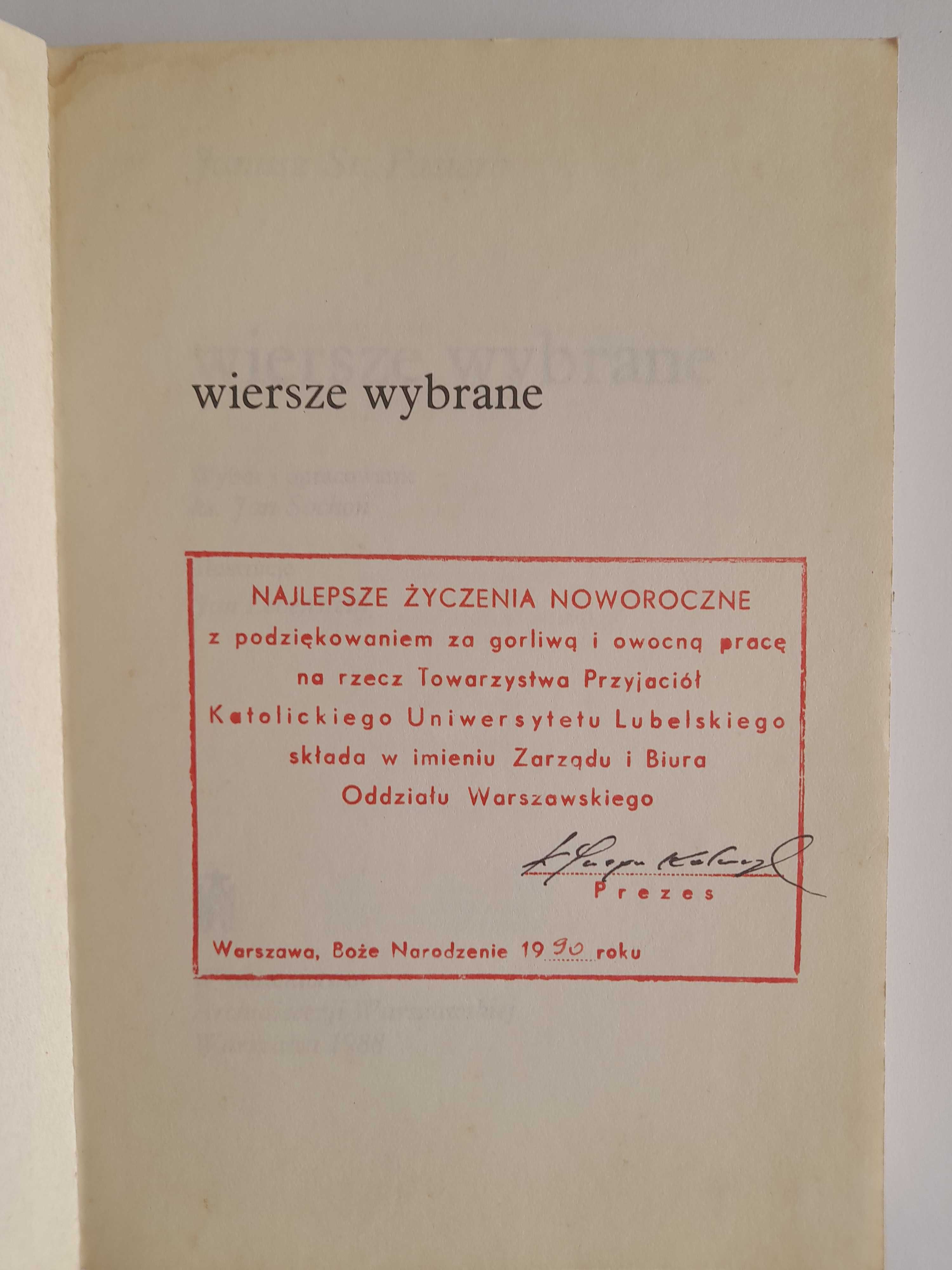 WIERSZE WYBRANE Janusz Stanisław Pasierb