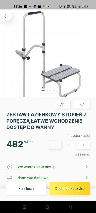 Zestaw ułatwiajacy wejście do wanny