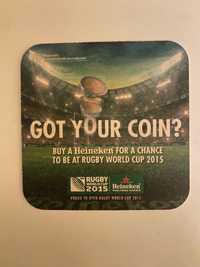 Base para copos - Heineken - Rugby World Cup 2015 - Cerveja