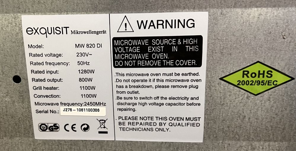 Kuchenka mikrofalowa EXQUISIT MW820DI