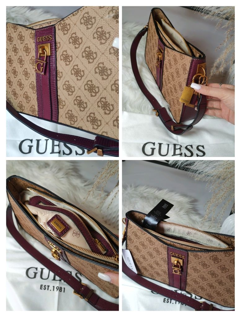 Сумка Guess  багет Ginerva Elite. Сумка-багет гесс