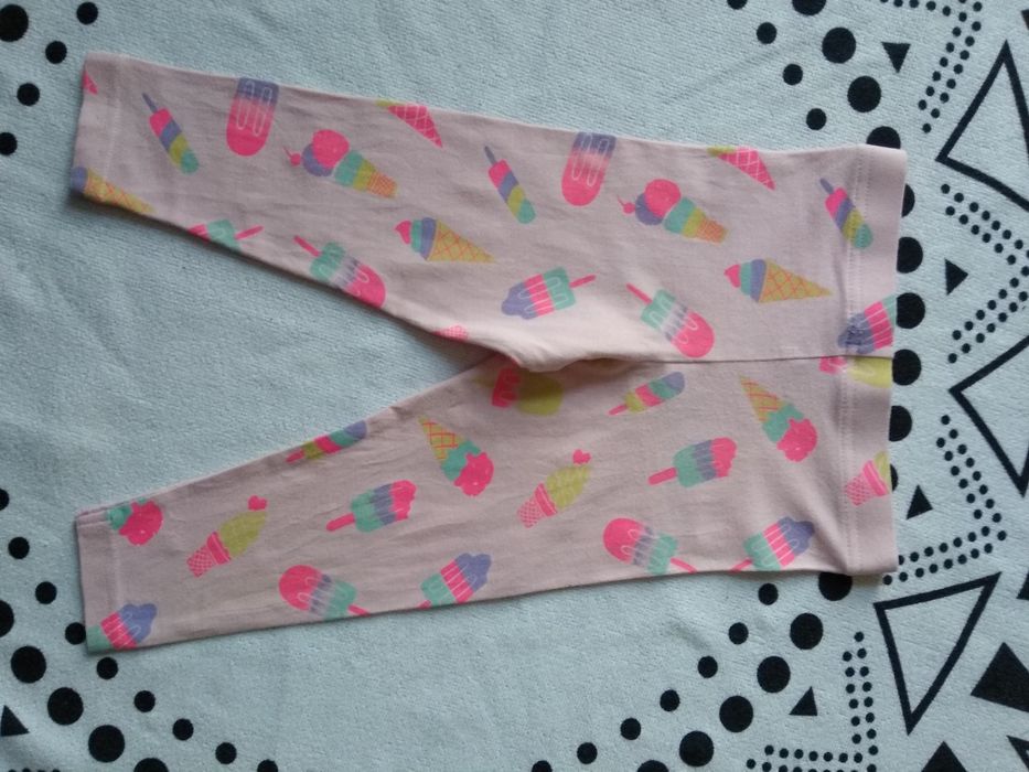 Legginsy różowe letni print lody lizaki 92 Primark Cares