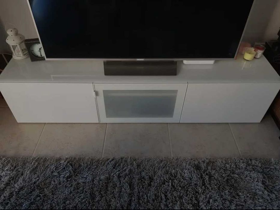 Móvel de sala 180x40, suporte de televisão com vidro, estado como novo