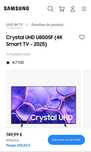 TV Samsung Crystal UHD U8005F 75” (2025)