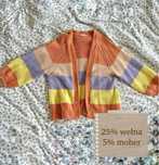 kolorowy sweter kardigan 25% wełna 5% moher