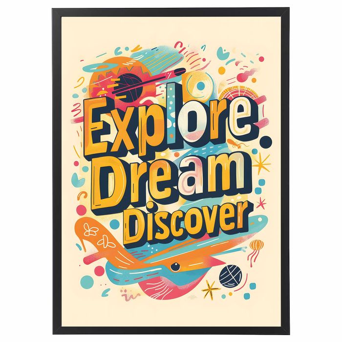 plakat abstrakcja, plakat typografia, plakat napisy na ścianę