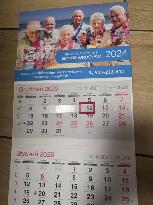 Kalendarz z dziadkami 2026 ścienny