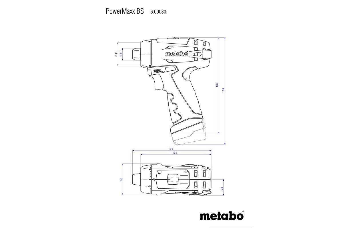 Аккумуляторный шуруповерт Metabo PowerMaxx BS Basic, LC 12