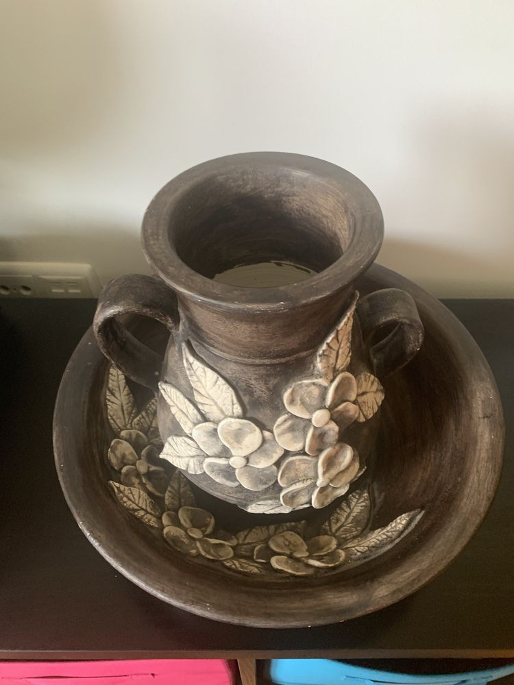 Pote decorativo castanho 1