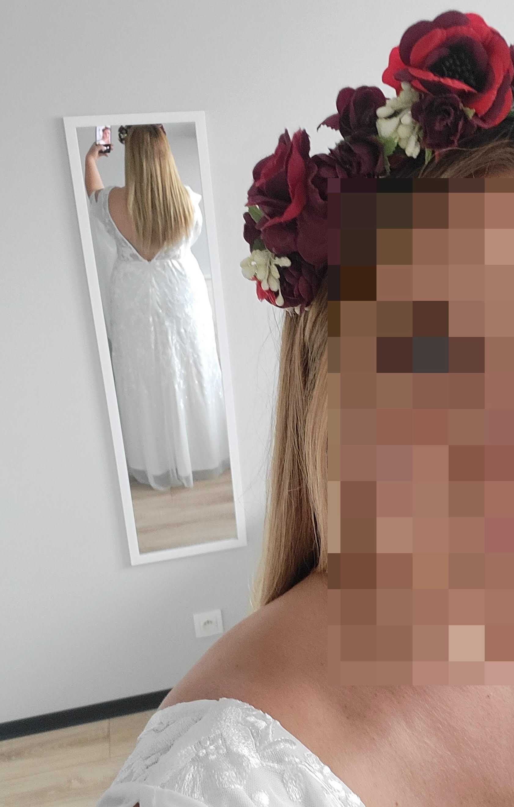 Suknia ślubna Boho Plus Size r.44