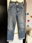 spodnie jeansowe jeansy mom fit baggy 34 bershka xs niebieskie