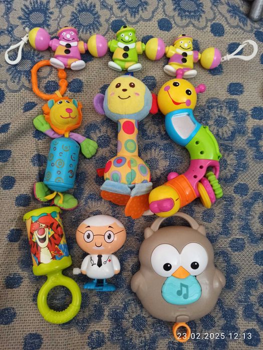 погремушки для коляски, для рук, музыкальная карусель на кроватку