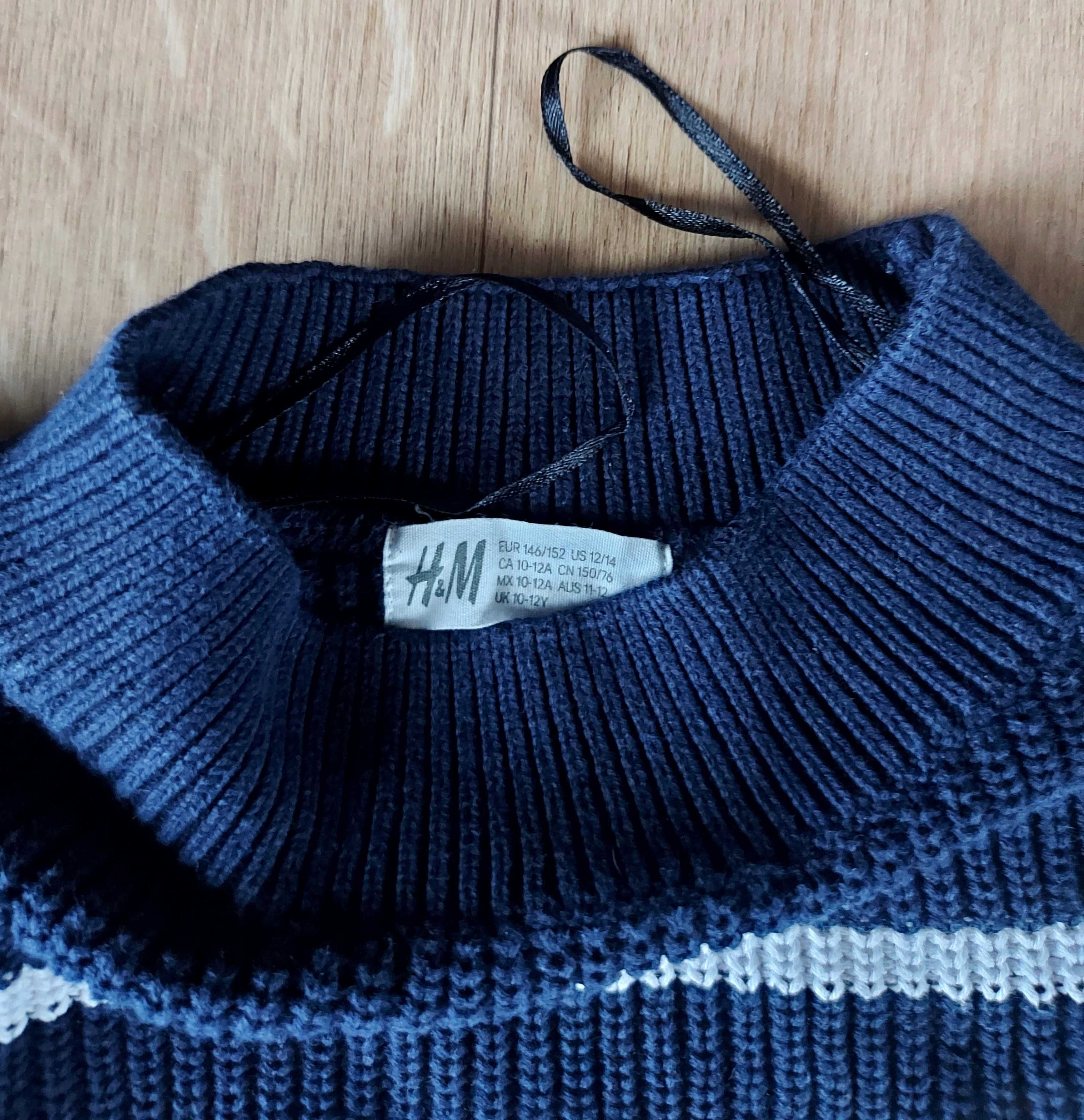 Śliczny zestaw z H&M szorty+bluzka crop+sweter r. 146/152