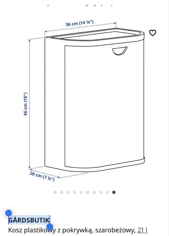 Kosz GÅRDSBUTIK z Ikea, 21 litrów - stan bdb