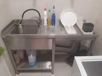 Bancada pia inox 1.35