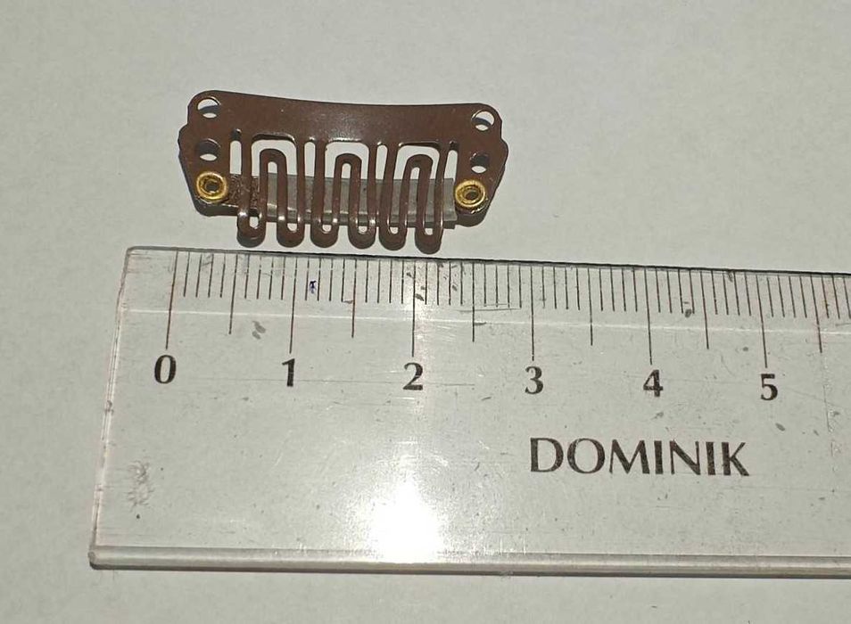 Zapasowe spinki do włosów clip in ciemny  brąz 2,8 cm 10 sztuk zestaw