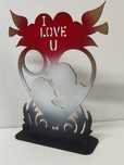 Statuetka  I LOVE U Dekoracja na podstawce prezent walentynki