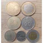 Монети номіналом 2, 5, 20, 20, 100, 100, 200 форинт Forint Угорщина.