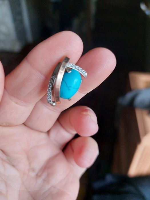 Серьги 925 бирюза