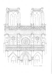 Szkic-kserokopia a4 Notre Dame Paryż