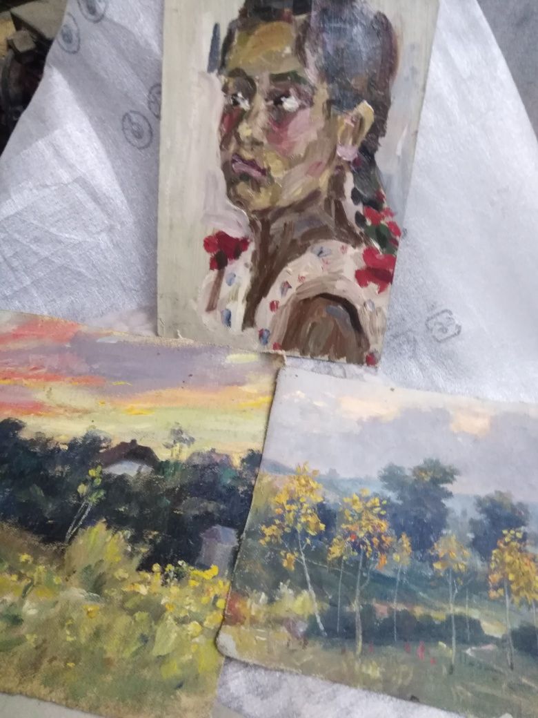 Два пейзажа и портрет. Ю. Коваленко