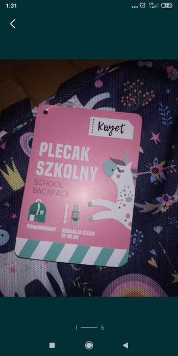 Plecak szkolny dziecięcy