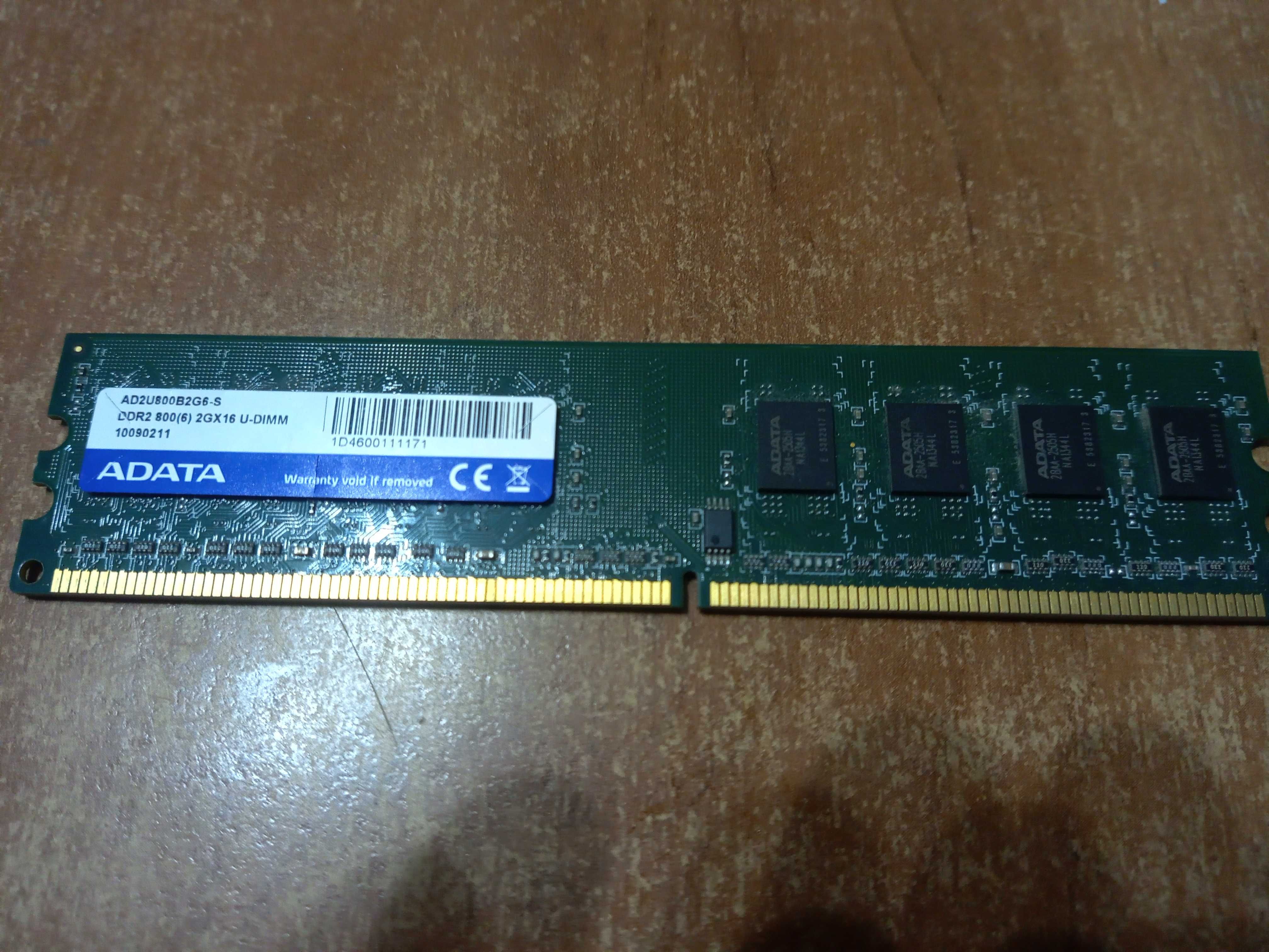 Pamięć RAM ADATA 2GB DDR2 800MHZ CL6 AD2U800B2G6-S