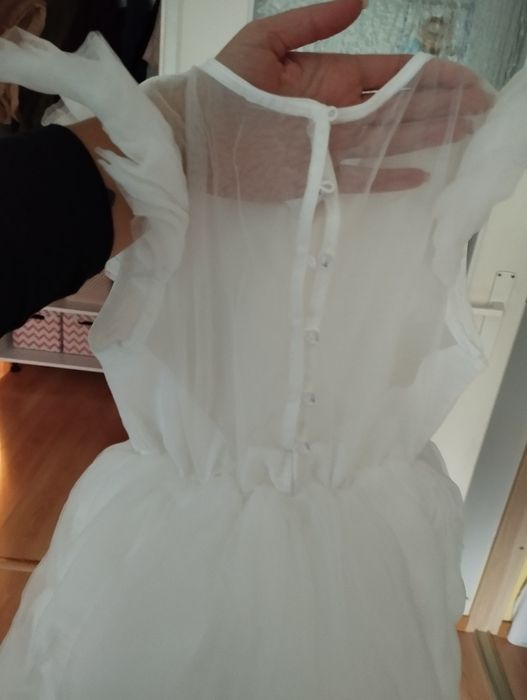 Sukienka biała tiulowa święta wesele ślub komunia nowa elegancka