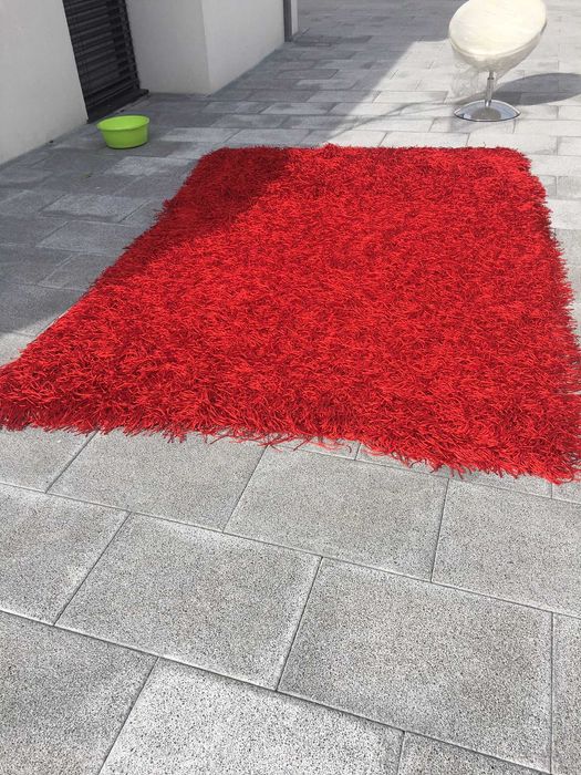 Carpete vermelha pelo longo 300x200cm