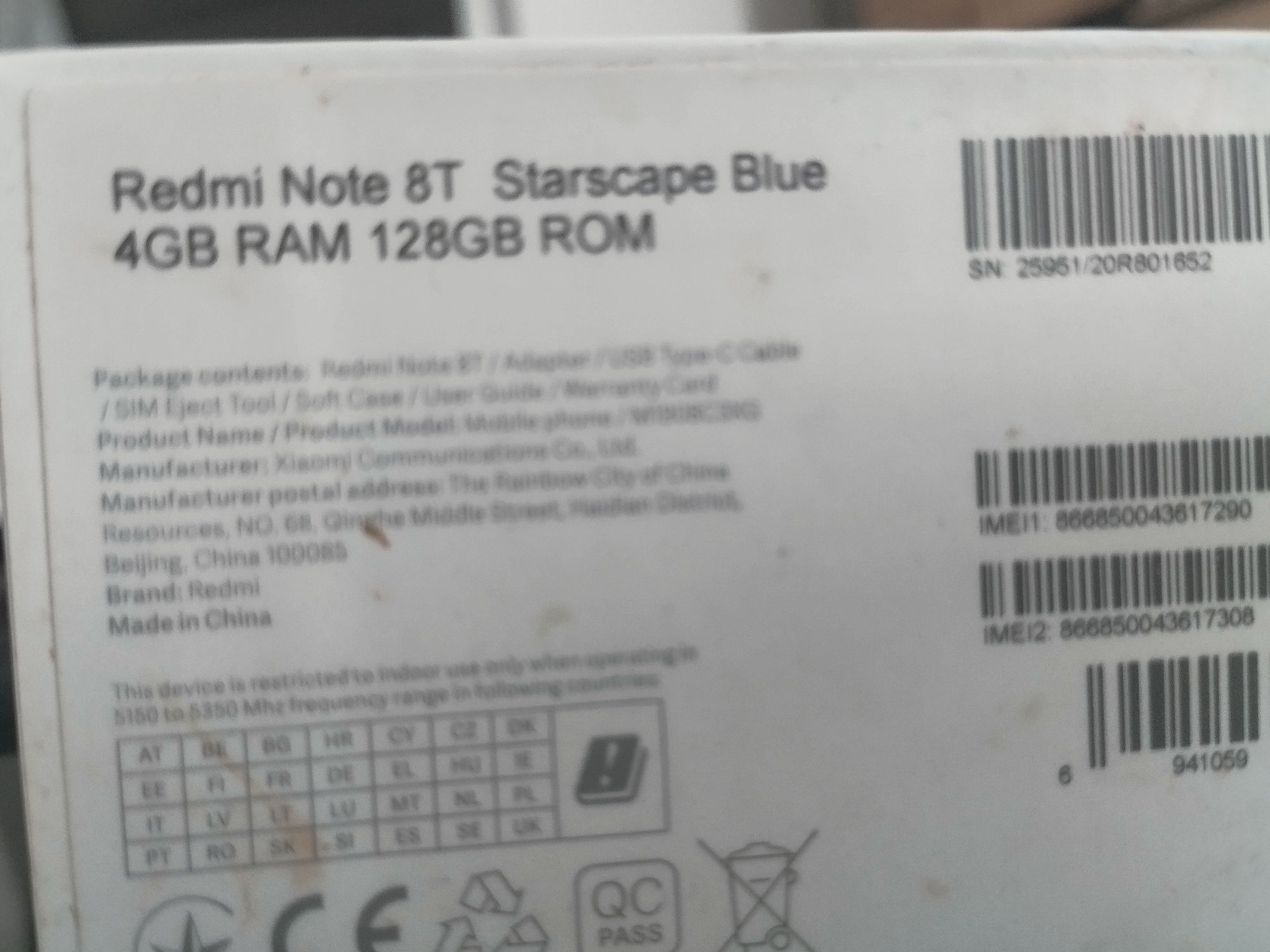 Redmi Note 8T Starscrape Blue 4GB RAM ,128 GB ROM