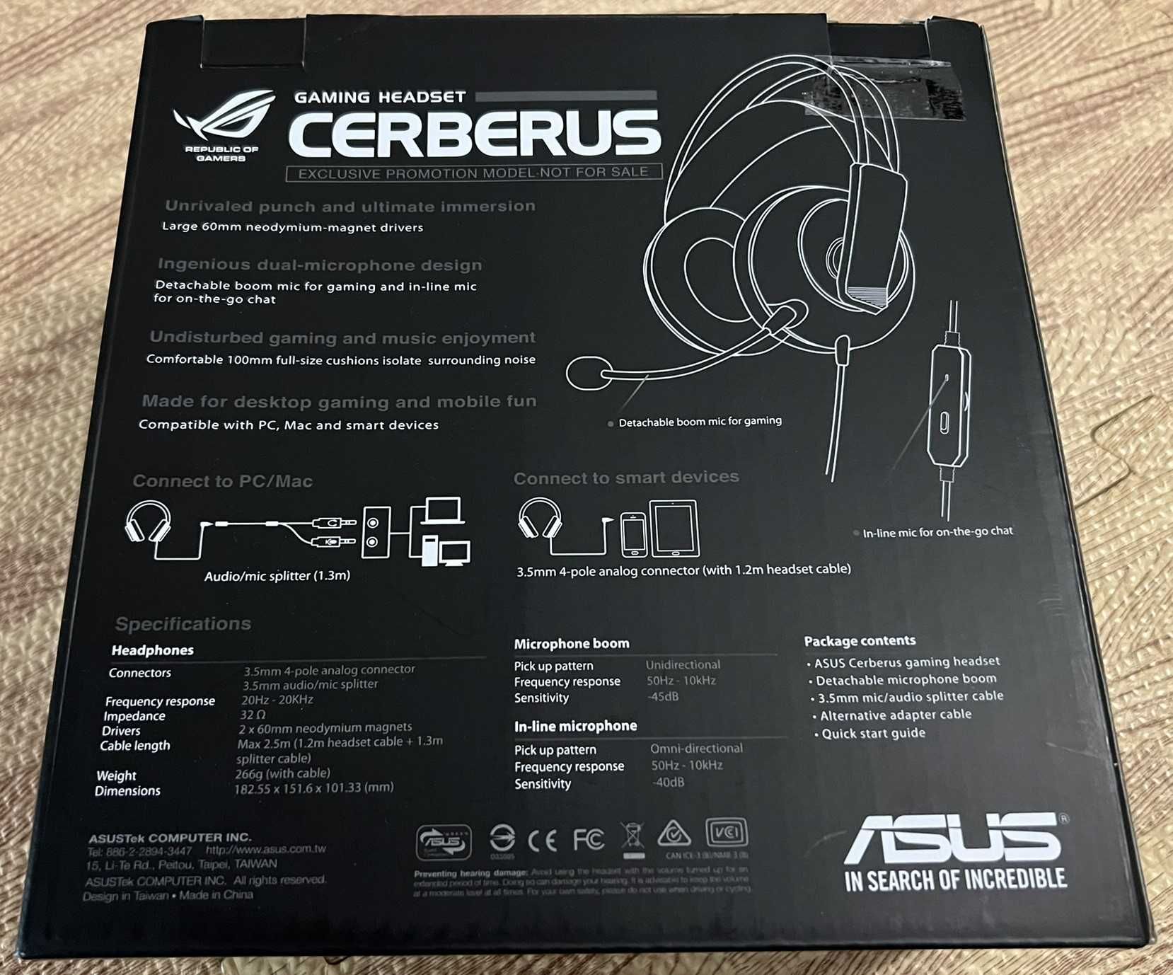 Gaming Headset Asus Cerberus (novo)