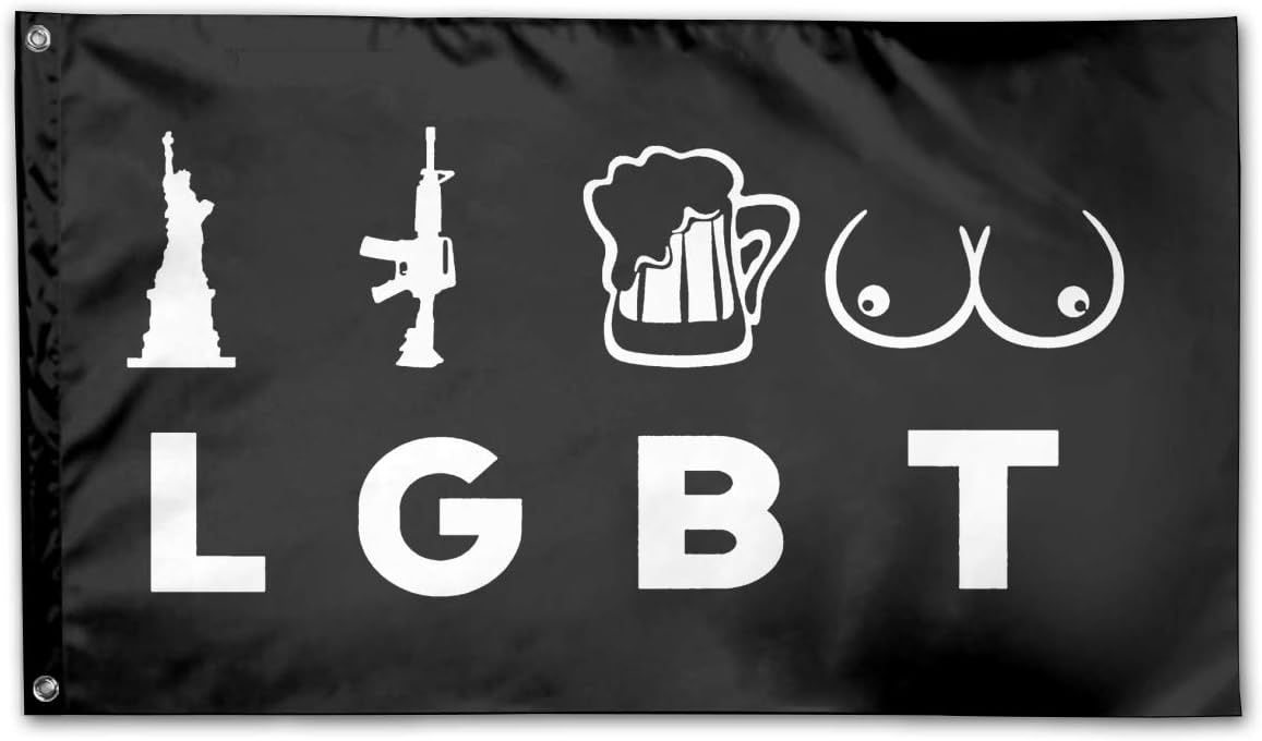 Duża Flaga LGBT Liberty Guns Beer Titties
