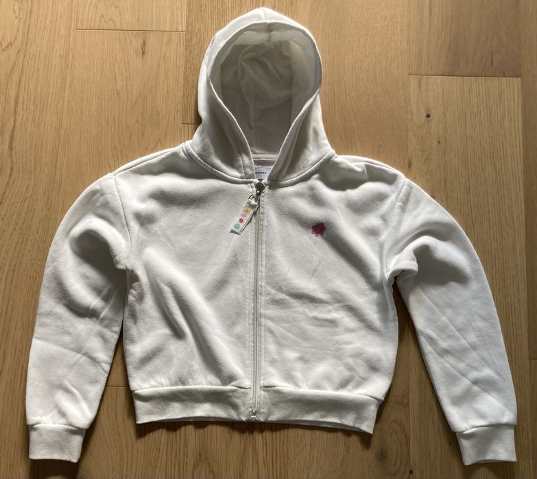 Bluza z kapturem rozpinana biała Reserved r. 152